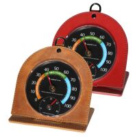 Lantelme Komi Thermometer und Hygrometer in Echtleder...