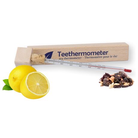 Lantelme Teethermometer Glas in Holzbox Temperaturmesser für Teewasser