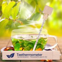 Lantelme Teethermometer Glas in Holzbox Temperaturmesser für Teewasser