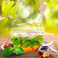 Lantelme Teethermometer Glas in Holzbox Temperaturmesser für Teewasser