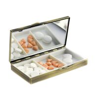 Lantelme mini Pillenbox flach handlich für Tabletten...