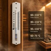 Lantelme Saunathermometer 120°C Metall 20cm...