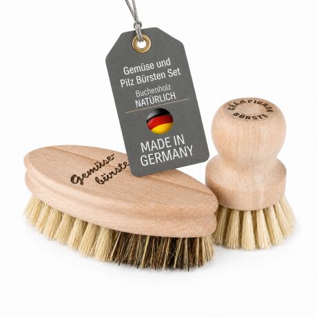 Lantelme Obst und Gemüsebürsten Set aus Holz Made in Germany