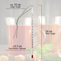 Lantelme Teewasserthermometer Glas 24 cm – analoges Tee Thermometer