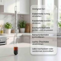 Lantelme Glas Salzlakeprüfer zur Salzgehalt Messung zum Pökeln Räuchern