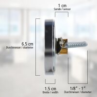 Lantelme Bimetall Rohranlegethermometer mit Federhalterung