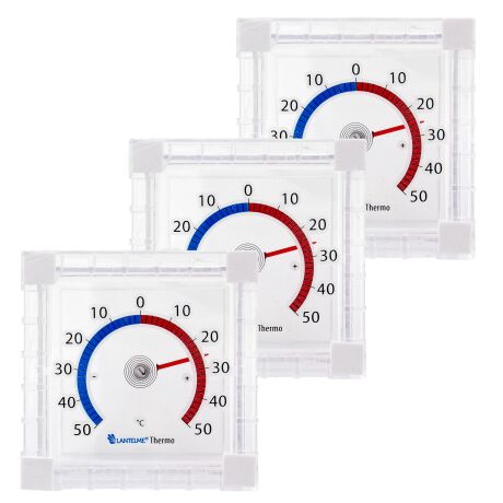 Lantelme Fensterthermometer zum ankleben 3 Stück Spar-Set