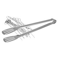 Lantelme Grillzange 30 cm + 20 Metallspieße 20 cm...