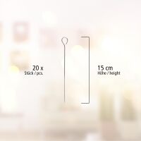 Lantelme Grillzange 30 cm + 20 Metallspieße 20 cm – Edelstahl Set