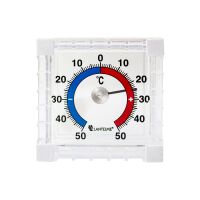 Fensterthermometer eckig zum ankleben mit Klebepad Justierbar Temperaturanzeige -/+ 50°C