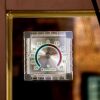 Fensterthermometer eckig zum ankleben mit Klebepad Justierbar Temperaturanzeige -/+ 50°C