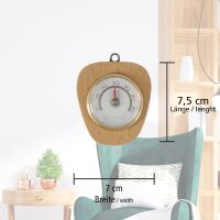 Lantelme Holz Thermometer Hell Nussholz Analog 7,5x6,7cm – Innenräume Made in Germany