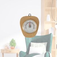 Lantelme Holz Thermometer Hell Nussholz Analog 7,5x6,7cm – Innenräume Made in Germany