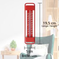 Lantelme Metall Thermometer Innen Außen -45°C bis +50°C, Rot Grün, Made in Germany