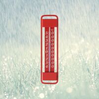 Lantelme Metall Thermometer Innen Außen -45°C bis +50°C, Rot Grün, Made in Germany