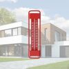 Lantelme Metall Thermometer Innen Außen -45°C bis +50°C, Rot Grün, Made in Germany