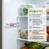 Lantelme 3 Stück Kühlschrankthermometer Set Waagrecht Selbstklebend Temperatur + -  40°C