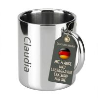 Lantelme Personalisierte Edelstahl Kaffeetasse mit Wunschgravur