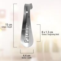 Lantelme Personalisierter Edelstahl Schuhlöffel 15cm...