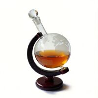 Cognac Whisky Karaffe Glas Holz Wein Rum Gin Dekanter...