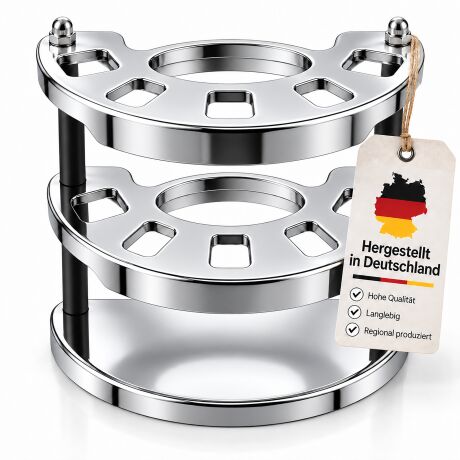 Zahnbürstenhalter für 5 Bürsten, chrom schwarz, Made in Germany