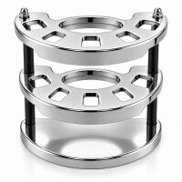 Zahnbürstenhalter für 5 Bürsten, chrom schwarz, Made in Germany