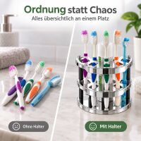 Zahnbürstenhalter für 5 Bürsten, chrom schwarz, Made in Germany
