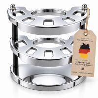 Zahnbürstenhalter für 5 Bürsten, chrom schwarz, Made in Germany