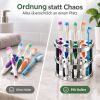 Zahnbürstenhalter für 5 Bürsten, chrom schwarz, Made in Germany