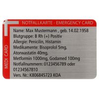 Lantelme Edelstahl Notfallkarte Personalisiert graviert...